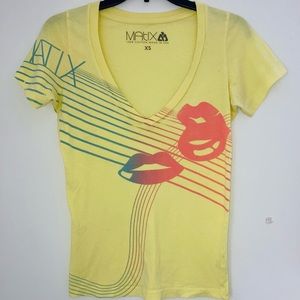 MATIX / Pacsun YELLOW DEEP V T-SHIRT